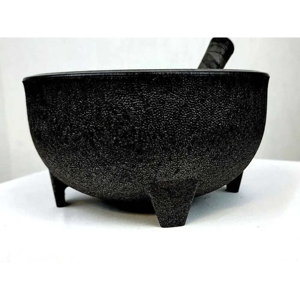 Mortar And Pestle Hard Resin Black Footed Made In Taiwan Looks Indestructible Lg
